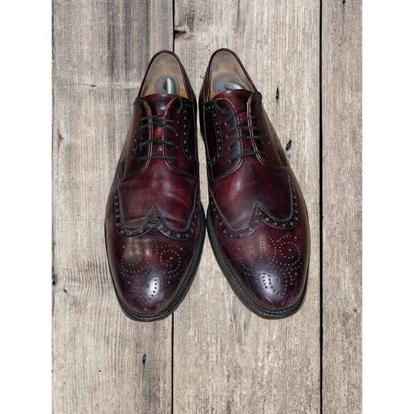 Magnanni Wingtip Oxford Leather Shoes Mens Size 11.5M Burgundy 15884 Style main image 4
